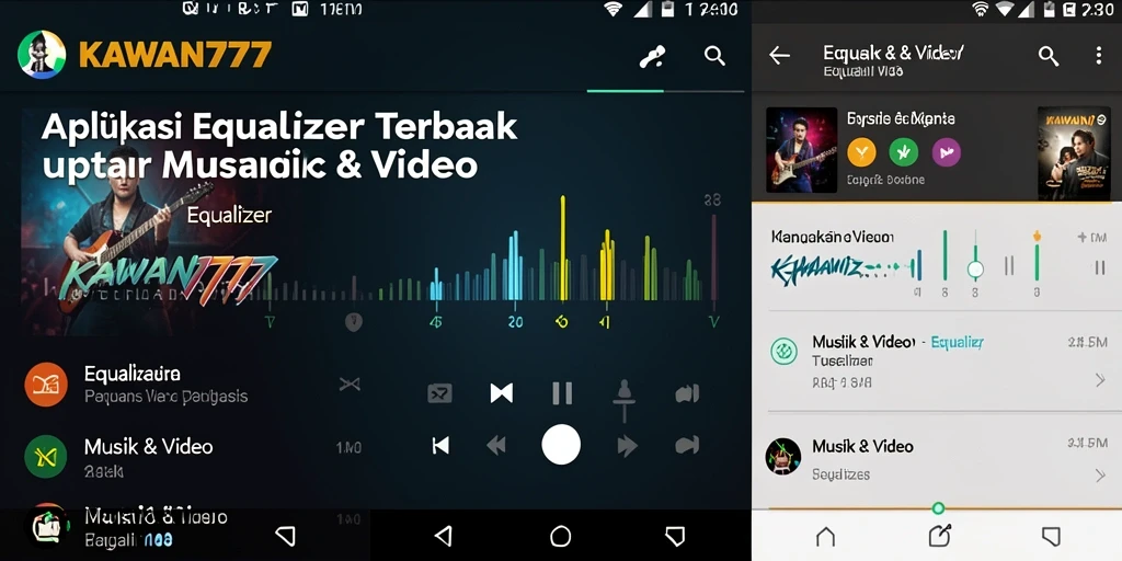 Tampilan antarmuka KAWAN777 dengan fitur Equalizer yang interaktif.