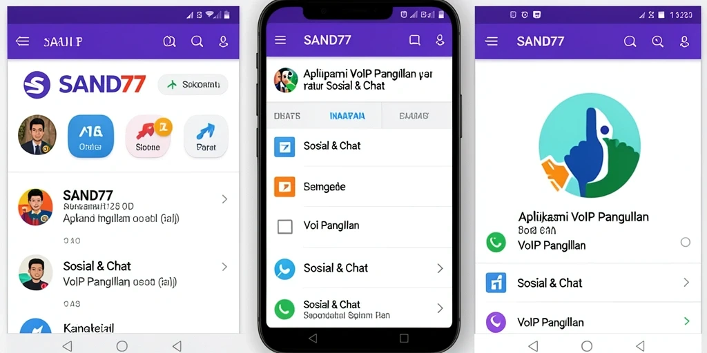 Antarmuka aplikasi SAND77 saat melakukan panggilan VoIP.