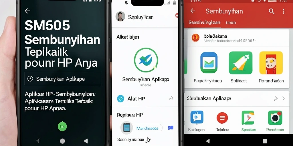 Tampilan antarmuka SM605 untuk menyembunyikan aplikasi.