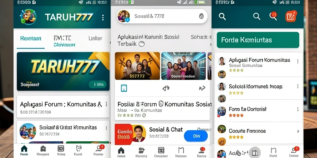 Tampilan antarmuka aplikasi TARUH777 yang ramah pengguna.